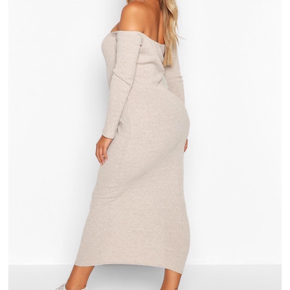 🌟HOST PICKx2🌟 Off the Shoulder Thick Jersey MIDI Dress - Picture 2 of 4